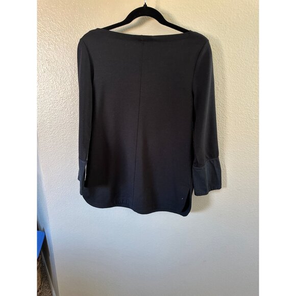 Banana Republic womens Black 3/4 Sleeve‎ Top S Polyester/Viscose Blend - Picture 5 of 6